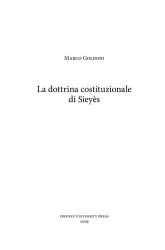La dottrina costituzionale di Sieyès