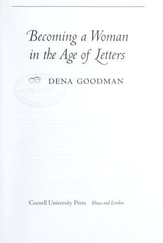 Becoming a Woman in the Age of Letters
