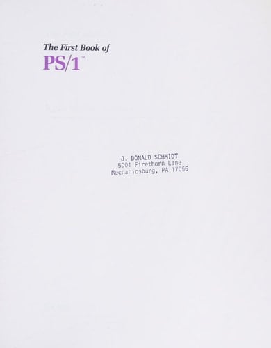 The First Book of PS/1