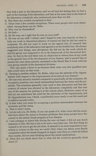 In the Matter of J. Robert Oppenheimer The Security Clearance Hearing