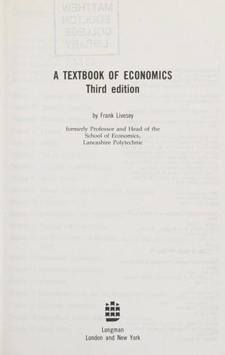 A Textbook of Economics