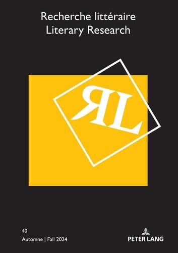 RECHERCHE LITTERAIRE Automne Fall 2024