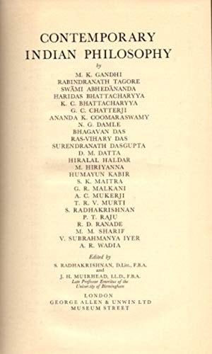 Contemporary Indian Philosophy