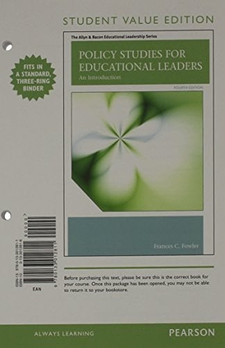 Policy Studies for Educational Leaders An Introduction, Student Value Edition