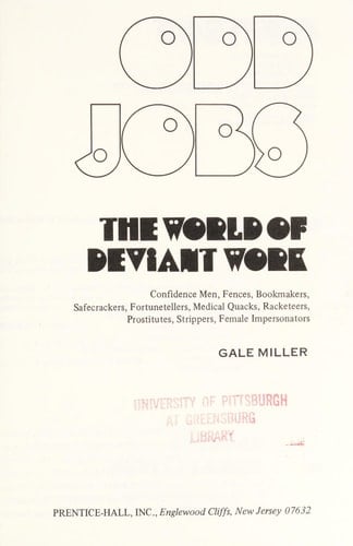 Odd Jobs The World of Deviant Work ...