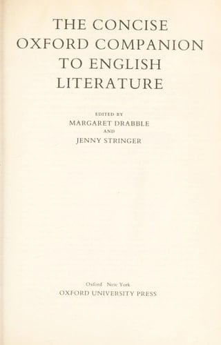 The Concise Oxford Companion to English Literature (Oxford Paperback Reference)