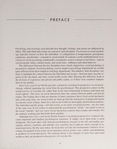 Inner Lives and Social Worlds: Readings in Social Psychology