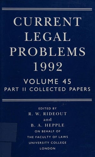 Current Legal Problems 1992: Volume 45, Part 2: Collected Papers