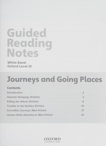 Project X Origins: White Book Band, Oxford Level 10: Journeys: Guided Reading Notes