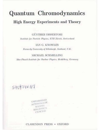 Quantum Chromodynamics: High Energy Experiments and Theory (International Series of Monographs on Physics, 115)