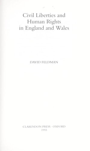Civil Liberties and Human Rights in England and Wales