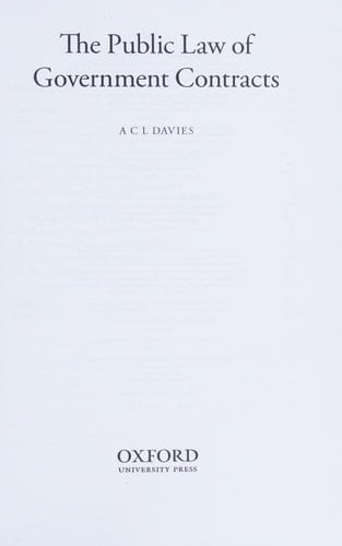 The Public Law of Government Contracts