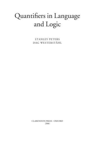 Quantifiers in Language and Logic