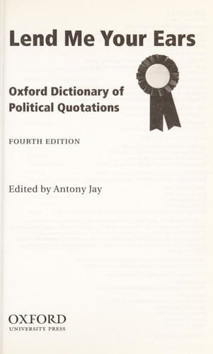 Oxford Dictionary of Political Quotations (Oxford Quick Reference)