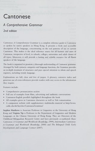 Cantonese: A Comprehensive Grammar