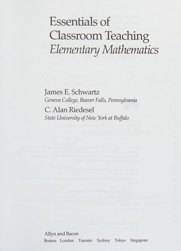 Essentials of Classroom Teaching: Elementary Mathematics