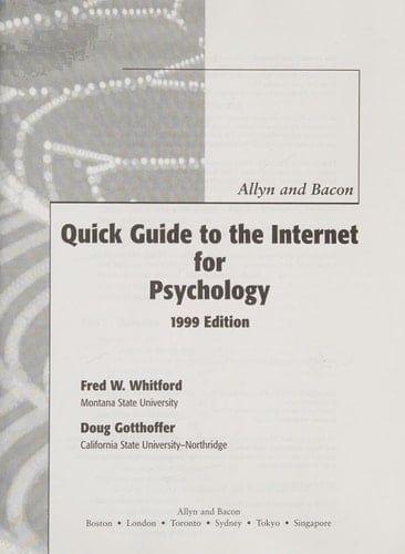 Allyn and Bacon quick guide to the internet for psychology
