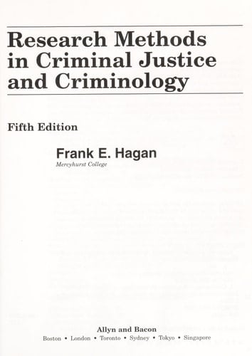 Research Methods in Criminal Justice and Criminology (5th Edition)