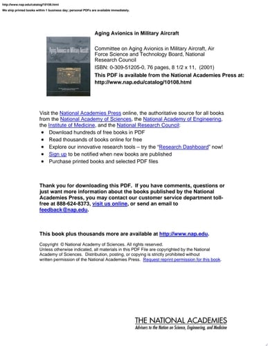 Aging Avionics in Military Aircraft