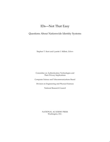 IDs -- Not That Easy Questions About Nationwide Identity Systems