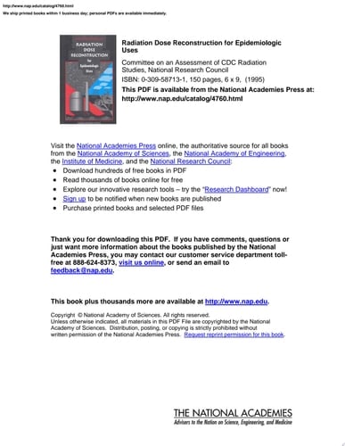 Radiation Dose Reconstruction for Epidemiologic Uses