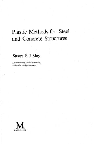 Plastic Methods for Steel and Concrete Structures