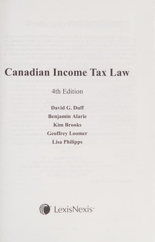 Canadian Income Tax Law