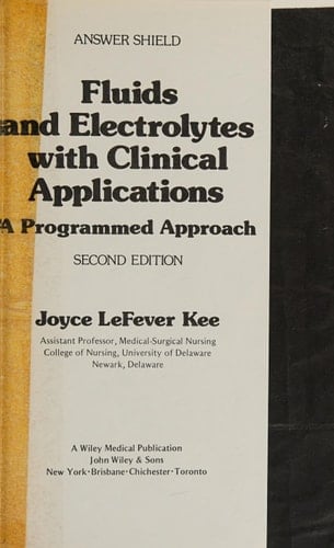 Fluids and Electrolytes with Clinical Applications A Programmed Approach