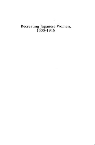 Recreating Japanese Women, 1600-1945