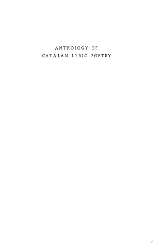 Anthology of Catalan Lyric Poetry