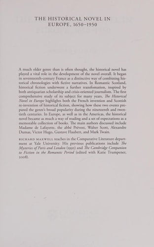 The Historical Novel in Europe, 1650–1950