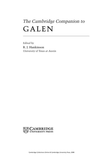 The Cambridge Companion to Galen