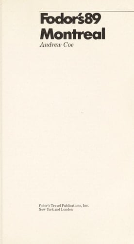 Fodor's 89 Montreal