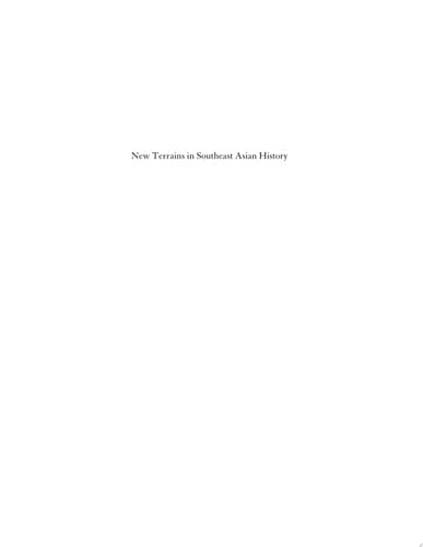 New Terrains in Southeast Asian History