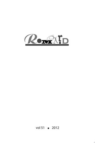 ROMARD: Research on Medieval and Renaissance Drama, vol 51 Special Issue: Showcasing Opportunities
