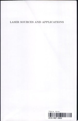 Laser Sources and Applications