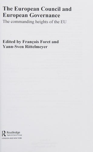 European Council And European Governance