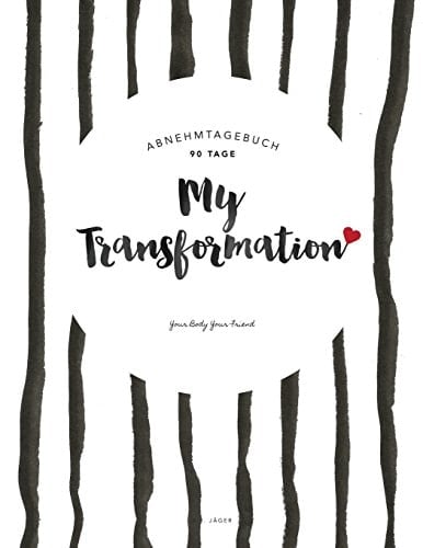 Abnehmtagebuch My Transformation - Diätbuch Zum Ausfüllen (90 Tage, Ca. A4 Format, Design: Streifen)