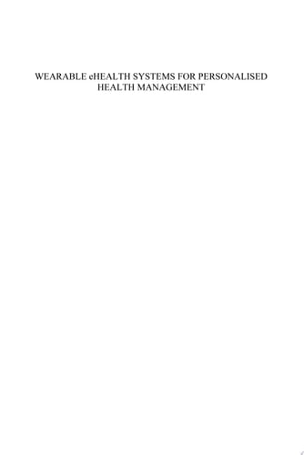 Wearable Ehealth Systems for Personalised Health Management State of the Art and Future Challenges