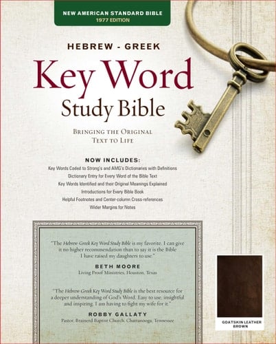 The Hebrew-Greek Key Word Study Bible Nasb-77 Edition, Brown Genuine Goatskin