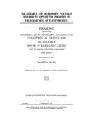 The Research and Development Portfolio Required to Support the Priorities of the Department of Transportation