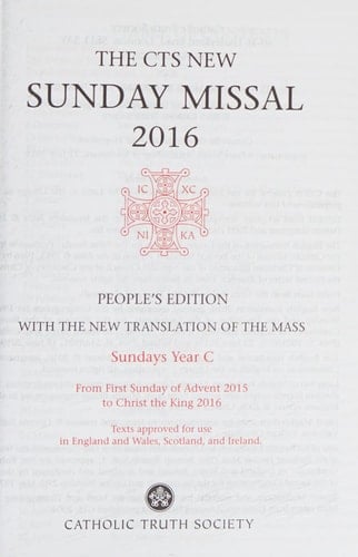 CTS Sunday Missal 2016
