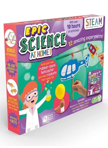 Epic Science at Home! 12 Amazing Experiments! : Build Your Own Rubber-band Helicopter and Make Rockets that Really Fly!