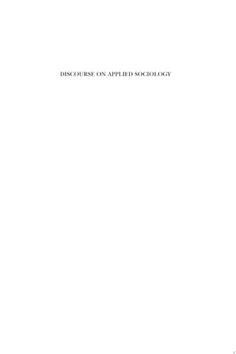 Discourse on Applied Sociology: Volume 1