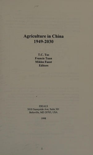 Agriculture in China, 1949-2030