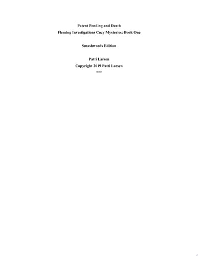 Patent Pending and Death A Cozy Murder Mystery
