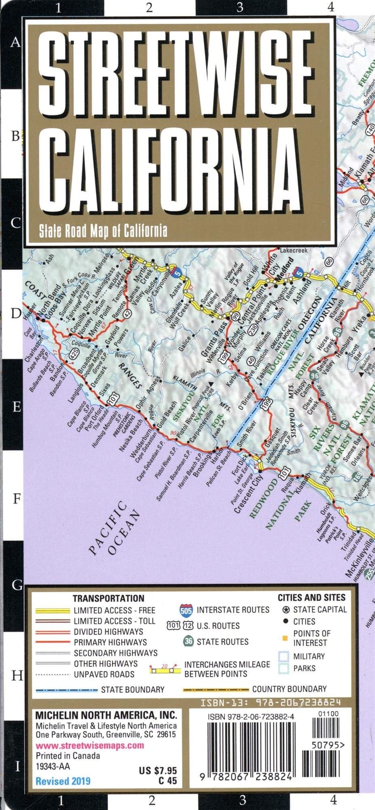 Michelin Streetwise California Map State Road Map of California