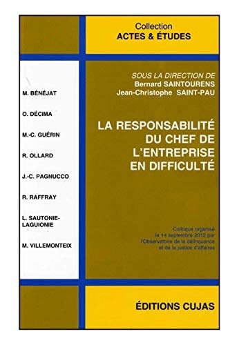 La responsabilité du chef de l'entreprise en difficulté actes du colloque organisé le 14 septembre 2012