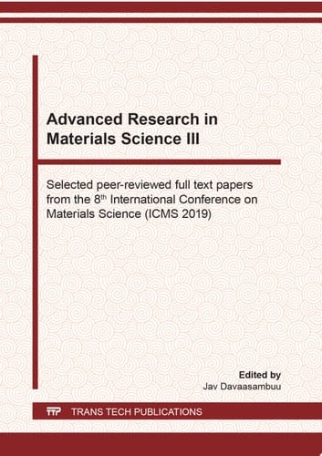 Advanced Research in Materials Science III