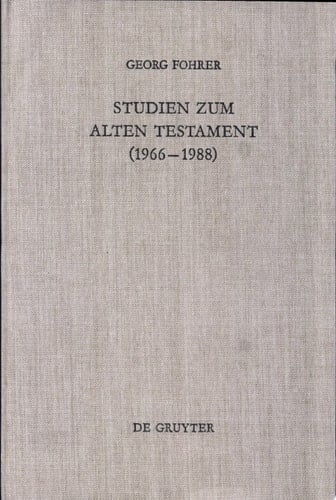 Studien zum Alten Testament (1966-1988)